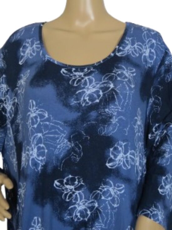 Joy Is Contagious Relaxed Fit 3/4 Sleeve Tunic Top - Picture 2 of 7